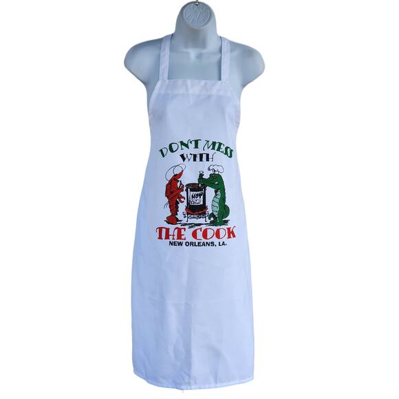 Bold Funny Apron “Don’t Mess with the Cook” New Orleans Hot Stuff BBQ Chef NEW - Picture 2 of 7